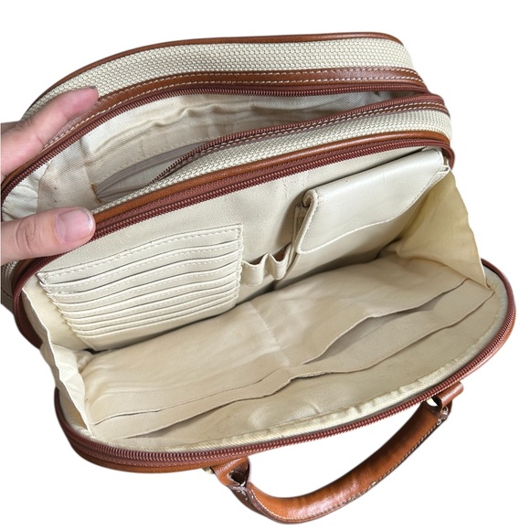 Canvas & Faux Leather Satchel Bag - Picture 14 of 14